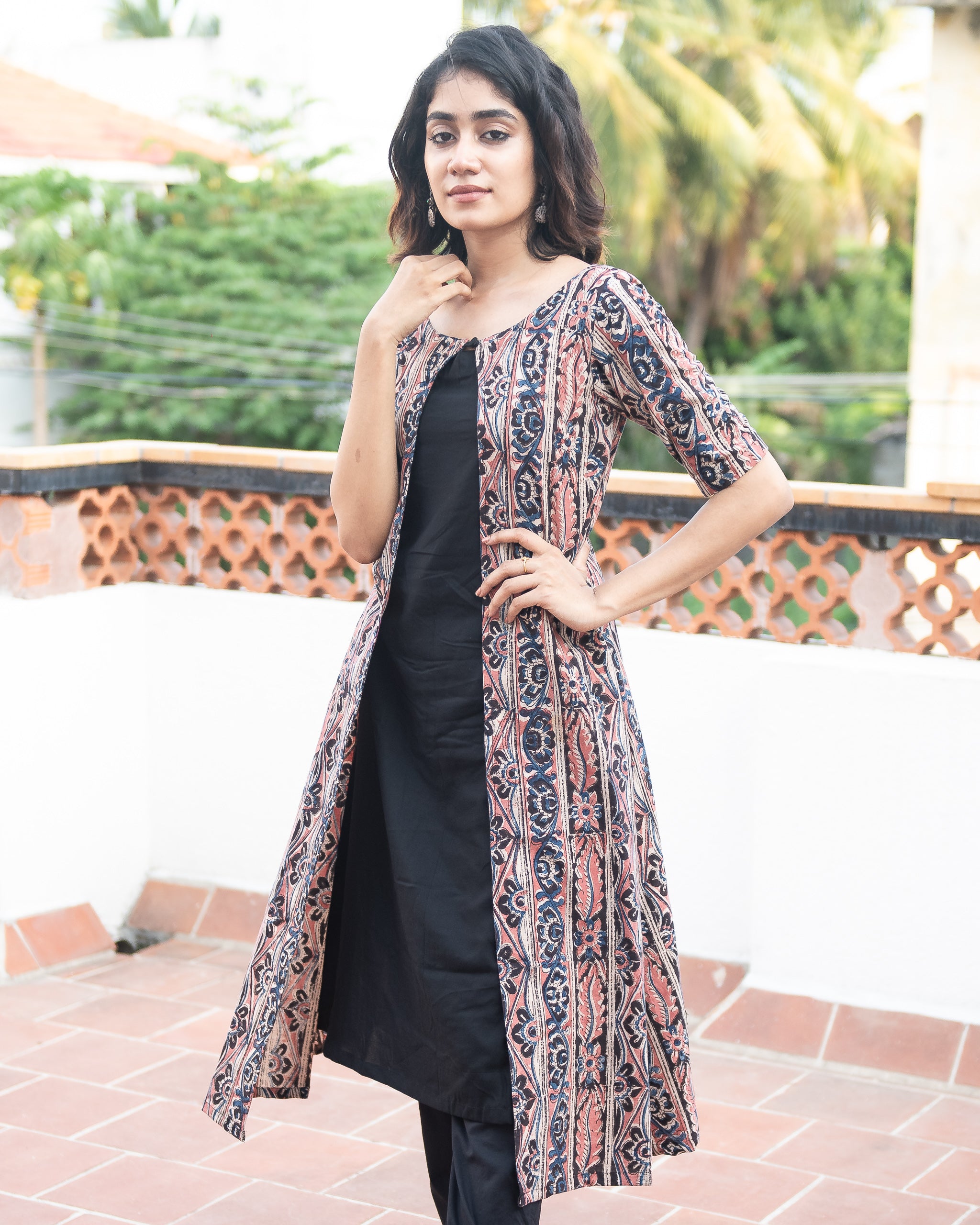 Love the jacket and the combination... Faces have always been my favorites  | Kurti designs party wear, Kurti neck designs, Kurti designs